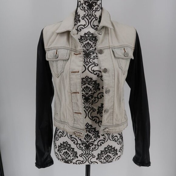 Steve Madden Denim Faux Leather Jacket S